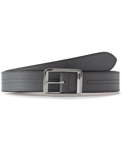 Mulberry Stitched Reversible Belt - Grey