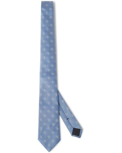 Mulberry All Over Tree Tie - Blue