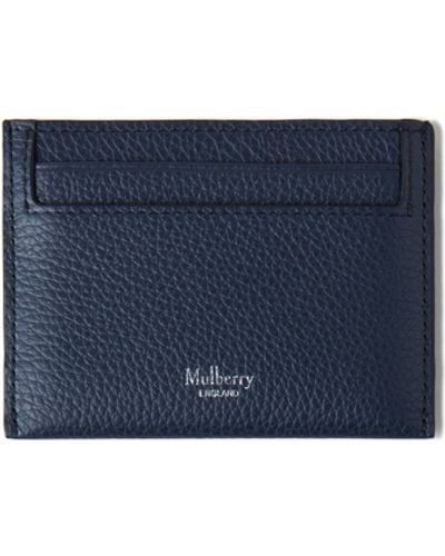 Mulberry Credit Card Slip In Midnight Small Classic Grain - Blue