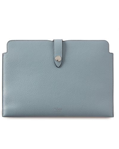 Mulberry Press Stud Tech Pouch In Cloud Small Classic Grain - Blue
