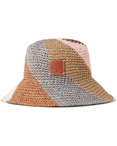 Mulberry Stripe Summer Bucket Hat - Brown