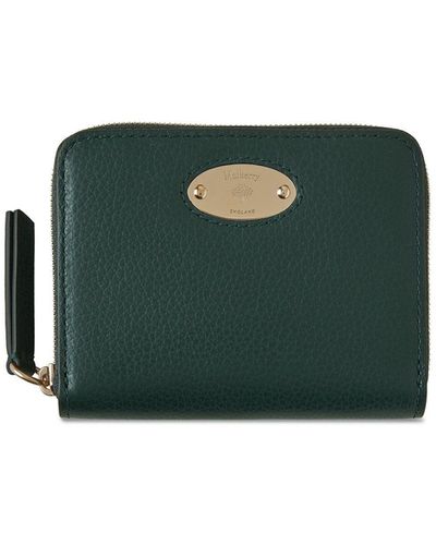 Mulberry Plaque Small Zip Around Purse - Green