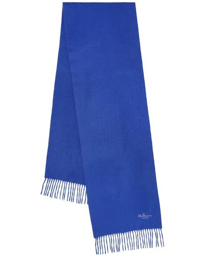 Mulberry Cashmere Scarf In Sapphire Cashmere - Blue