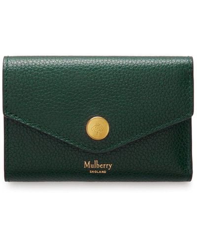 Mulberry Folded Multi-card Wallet In Green Small Classic Grain