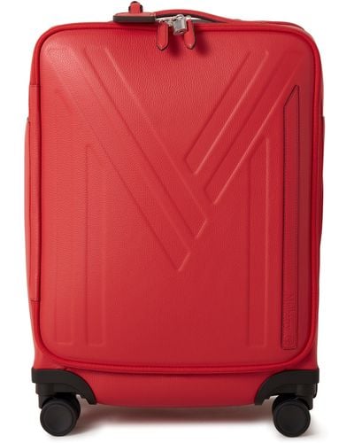 Mulberry Leather 4 Wheel Suitcase Holdalls - Red