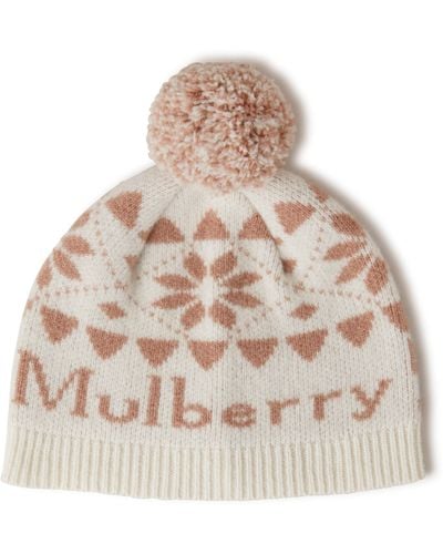 Mulberry Fairisle Knit Beanie - Natural