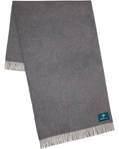 Mulberry Solid Merino Wool Scarf - Grey