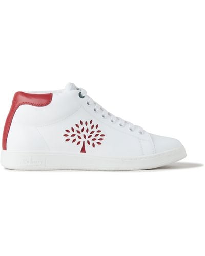 Mulberry High Top Tree Tennis Sneakers - White