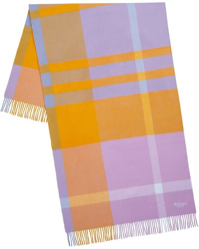Mulberry Large Check Merino Wool Scarf - Multicolour