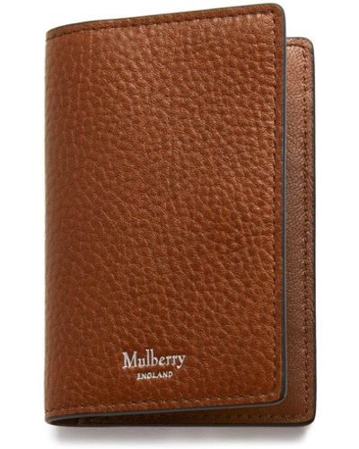 Mulberry Card Case In Oak Natural Grain Leather - Brown