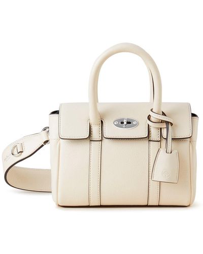Mulberry Mini Bayswater In Eggshell High Shine Leather - Multicolour