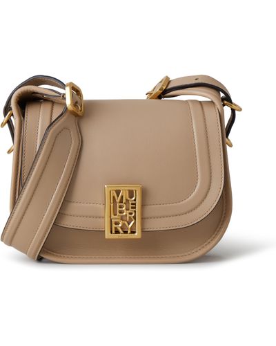Mulberry Small Sadie Satchel In Maple Silky Calf - Natural