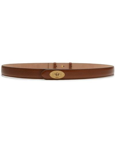 Mulberry Darley Belt In Oxblood Natural Grain Leather - Brown