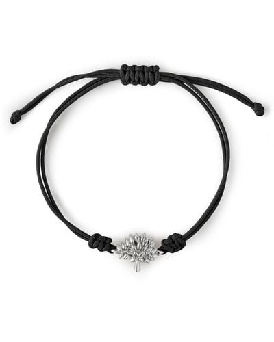 Mulberry Tree Cord Bracelet In Black Sterling Silver And Cord