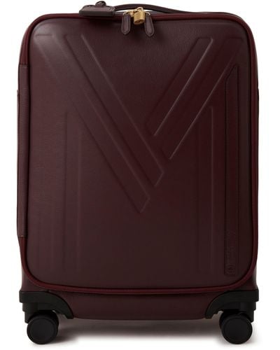 Mulberry Leather 4 Wheel Suitcase Holdalls - Purple
