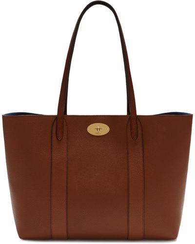Mulberry Bayswater Tote In Oak Small Classic Grain Leather - Brown