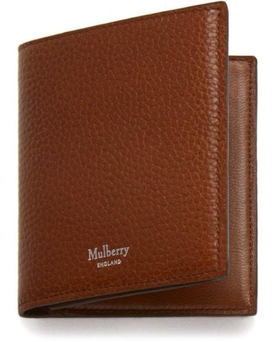 Mulberry Trifold Wallet In Oak Natural Grain Leather - Brown