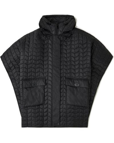 Mulberry Softie Quilted Hooded Cape - Black