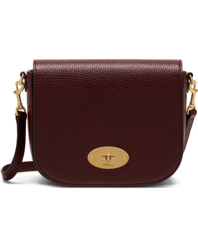 Mulberry Small Darley Satchel In Oxblood Small Classic Grain - Purple