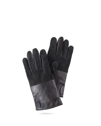 Mulberry Mens Touchscreen Leather Gloves In Black Leather