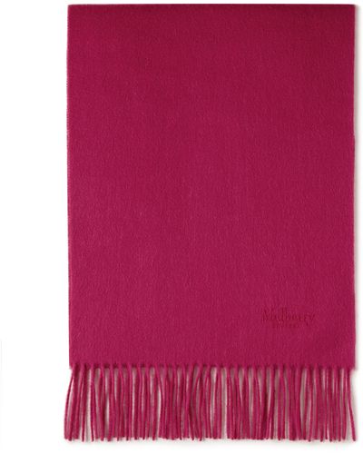 Mulberry Cashmere Scarf In Wild Berry Red Cashmere - Purple