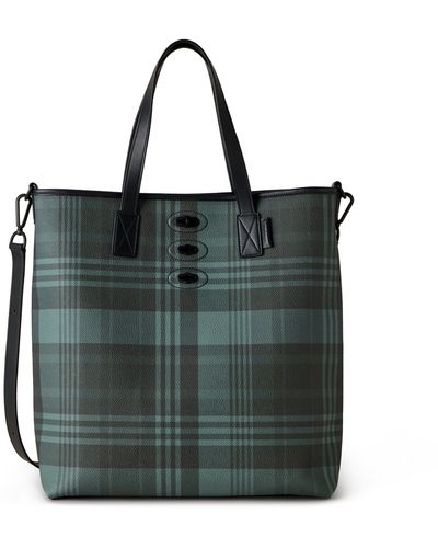 Mulberry Bryn Tote In Green Printed Eco Scotchgrain And Flat Calf
