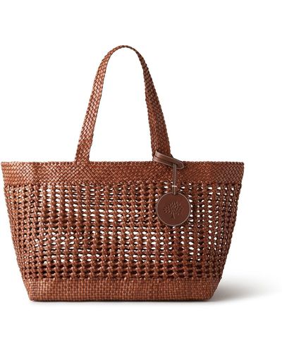 Mulberry Large Woven Leather Tote - Brown