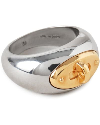 Mulberry Bayswater Ring In Silver And Gold Silver Plated Brass - Metallic