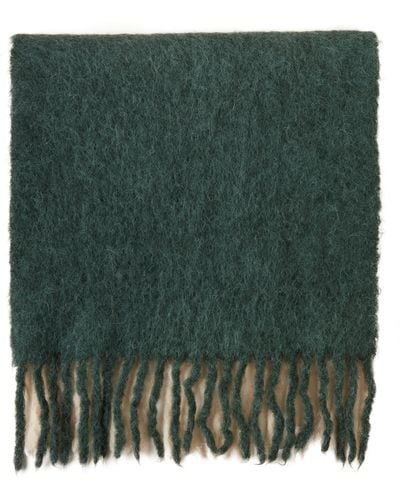 Mulberry Alpaca Mohair Blend Ombre Scarf In Cambridge Green And Eggshell Alpaca Wool Blend