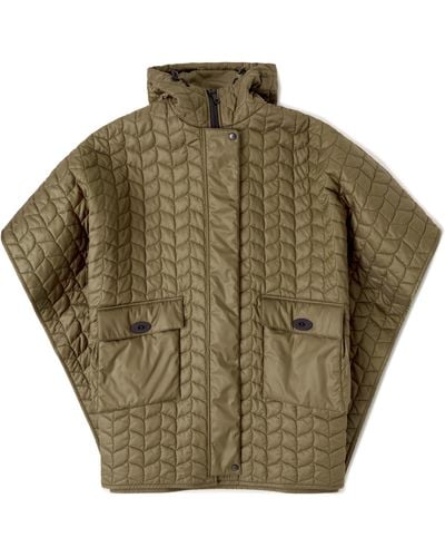 Mulberry Softie Quilted Hooded Cape - Green