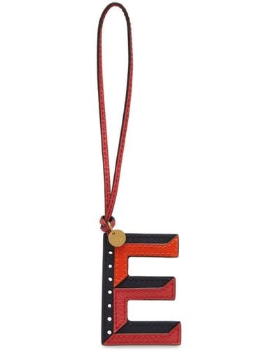 Mulberry Tri-colour Leather Keyring - Red
