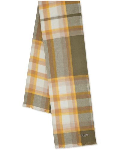 Mulberry Mega Check Scarf - Natural