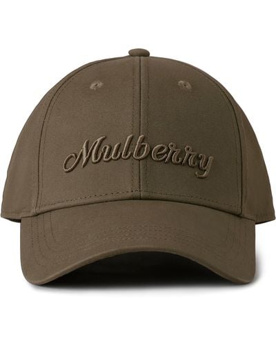 Mulberry Logo Embroidered Baseball Cap - Green