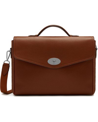 Mulberry Antony Briefcase In Oak Natural Grain Leather - Brown