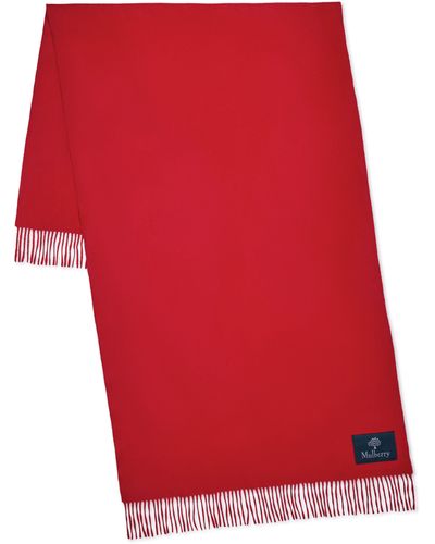 Mulberry Solid Merino Wool Scarf - Red