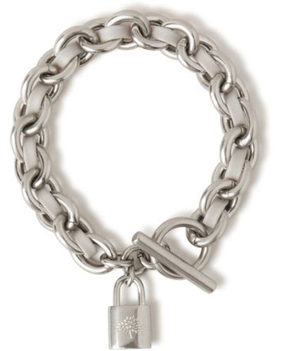 Mulberry Lily Leather Chain Bracelet Medium - Metallic