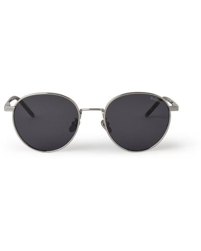 Mulberry Stevie Sunglasses In Silver And Black Brass - Grey