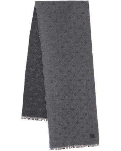 Mulberry Mulberry Tree Wool Jacquard Scarf - Charcoal