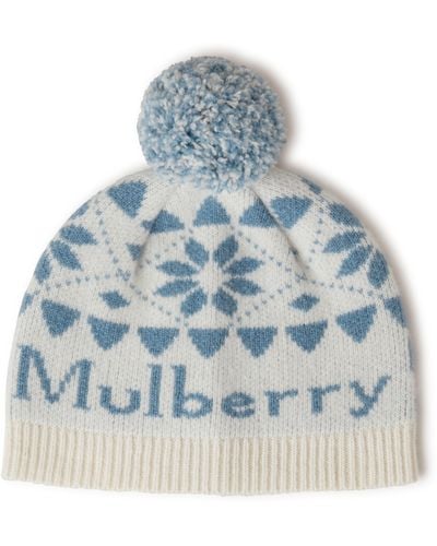 Mulberry Fairisle Knit Beanie - Blue