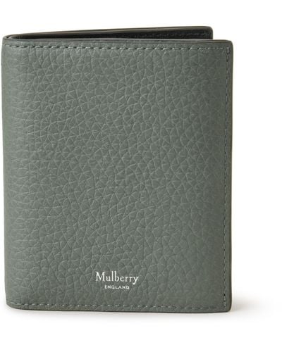 Mulberry Trifold Wallet In Uniform Heavy Grain Leather - Green