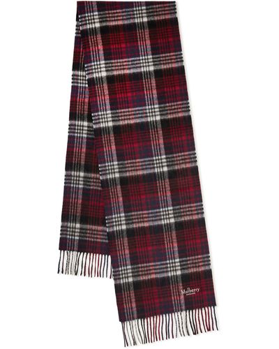 Mulberry Heritage Check Scarf - Red