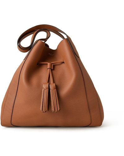 Mulberry Millie Tote In Chestnut Heavy Grain - Brown