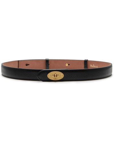 Mulberry Darley Belt In Black Natural Grain Leather