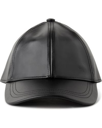 Mulberry Leather Baseball Cap - Black