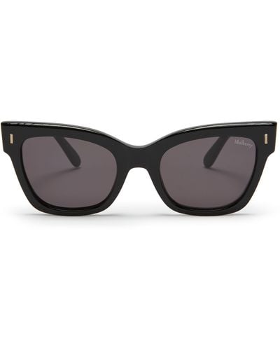 Mulberry Kate Sunglasses In Black Acetate - Grey