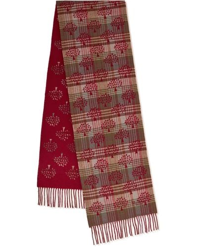 Mulberry Heritage Check & Tree Scarf - Red