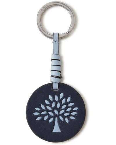 Mulberry Tree Leather Keyring - Blue