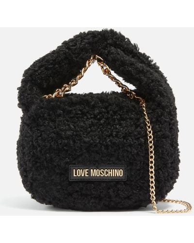 Love Moschino Smart Sherpa Grab Bag - Black