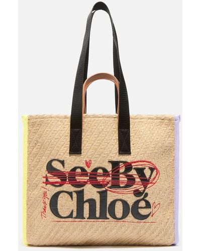 See By Chloé See Bye Bye Jute Tote Bag - Natural