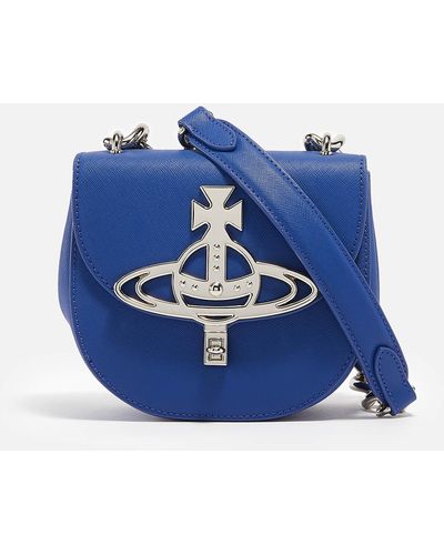 Vivienne Westwood Sofia Leather Saddle Bag - Blue